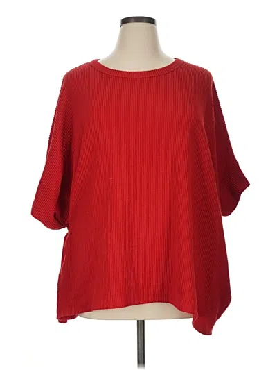 Pre-owned Andree By Unit Short Sleeve Top Red Boatneck Tops