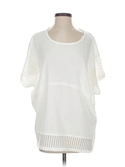 Pre-owned Andree By Unit Short Sleeve Top White Scoop Neck Tops
