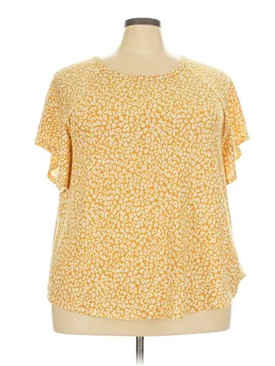 Pre-owned Andree By Unit Short Sleeve T-shirt In Yellow