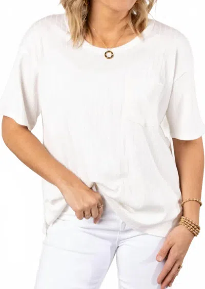 Andree By Unit Short Sleeved Ribbed Tee (regular & Plus Size) In White