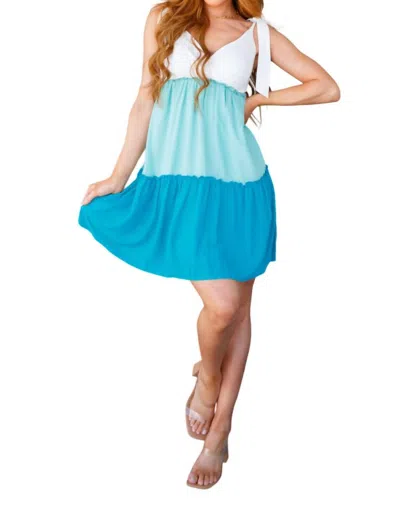 Andree By Unit Skies Tiered Dress In Blue