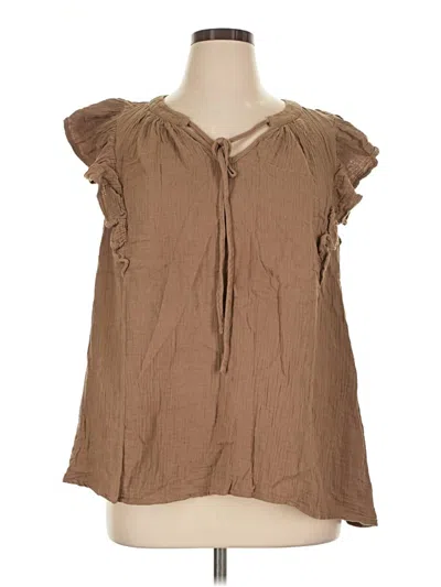 Pre-owned Andree By Unit Sleeveless Blouse In Brown