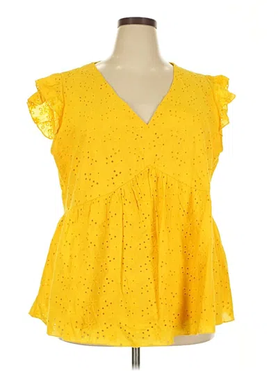Pre-owned Andree By Unit Sleeveless Blouse In Yellow