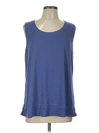 Pre-owned Andree By Unit Sleeveless Top Blue Scoop Neck Tops