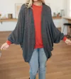 ANDREE BY UNIT SLOUCHY VIBE CARDIGAN IN CHARCOAL