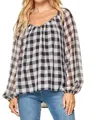 Andree By Unit So Much Going On Blouse In Black/white In Multi