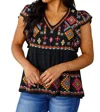Andree By Unit Sophia Embroidered Blouse In Black In Black