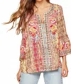 Andree By Unit South Beach Embroidered Top In Multi In Multi