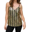 Andree By Unit Stayin' Alive V-neck Sequin Tank In Gold In Gold