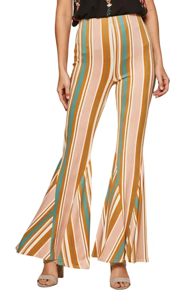 Andree By Unit Striped Bell Bottom In Multi