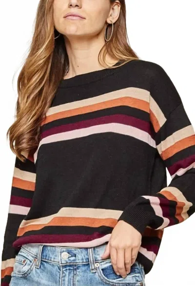 Andree By Unit Striped Sweater In Black