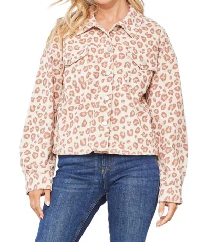 Andree By Unit Sweet Paradise Leopard Shacket In Cream Multi