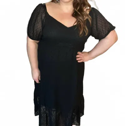 Andree By Unit Sweetheart Swiss Dot Maxi Dress In Black