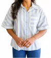 Andree By Unit Tailored To Relax Striped Button Down Shirt In Blue In Blue