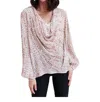 Andree By Unit Take Flight Cowl Neck Top In Mauve In Multi