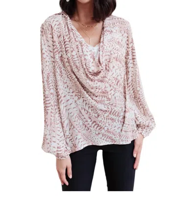 Andree By Unit Take Flight Cowl Neck Top In Mauve In Multi