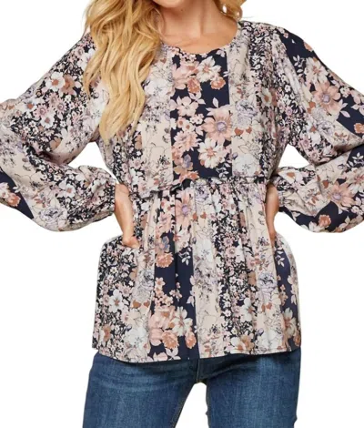 Andree By Unit Take Me Out Blouse In Navy In Blue
