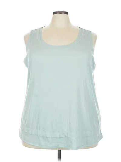 Pre-owned Andree By Unit Tank Top Teal Halter Neckline Tops In Blue