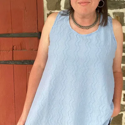 Andree By Unit Textured Sleeveless Tank Blouse In Sky Blue