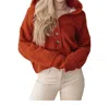 ANDREE BY UNIT THANKFUL GRATEFUL BLESSED SWEATER IN RUST