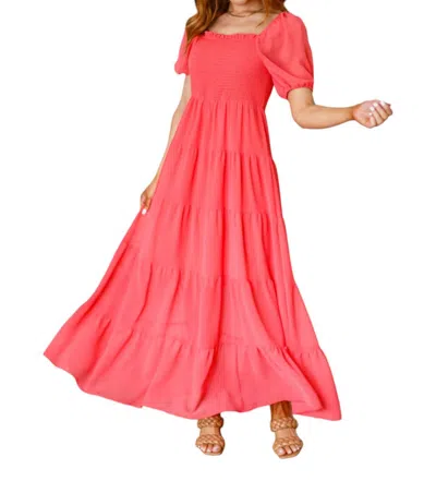 Andree By Unit The Barcelona Puff Sleeve Dress In Red