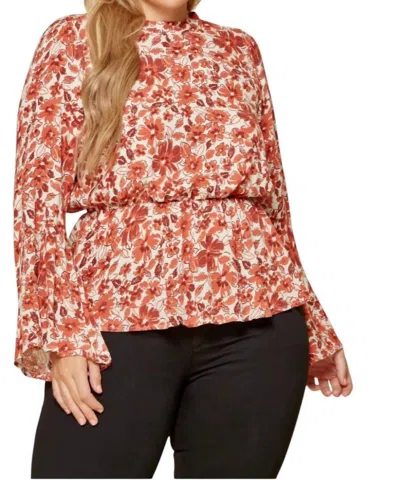 Andree By Unit Time Stands Still Blouse In Ivory/rust In Multi