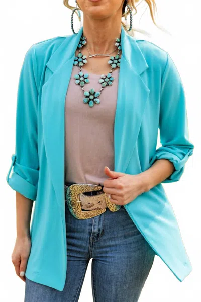 Andree By Unit Turquoise Boyfriend Blazer