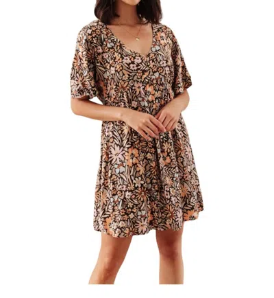 Andree By Unit Vintage Daisies Dress In Brown In Multi