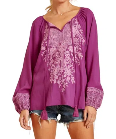 Andree By Unit Wanna Fall In Love Blouse In Magenta In Pink