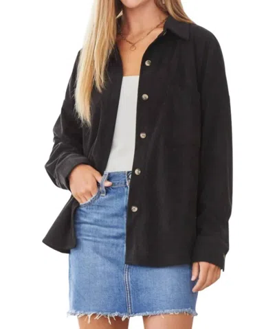 Andree By Unit We Go Together Corduroy Button Down Shirt In Black
