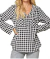 Andree By Unit Who We Are Gingham Top In Black/white In Multi
