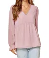Andree By Unit Wise Words Swiss Dot Blouse In Mauve In Multi