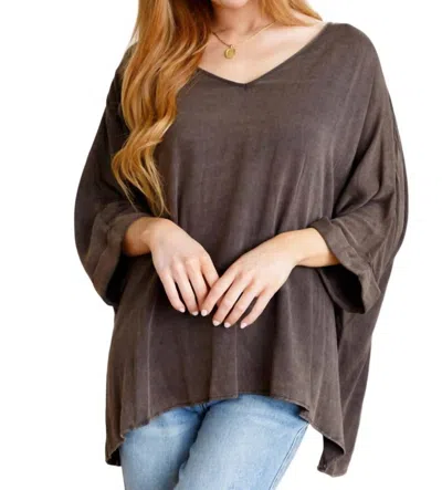 Andree By Unit Wishy Washy Oversized Top In Mineral Washed In Multi