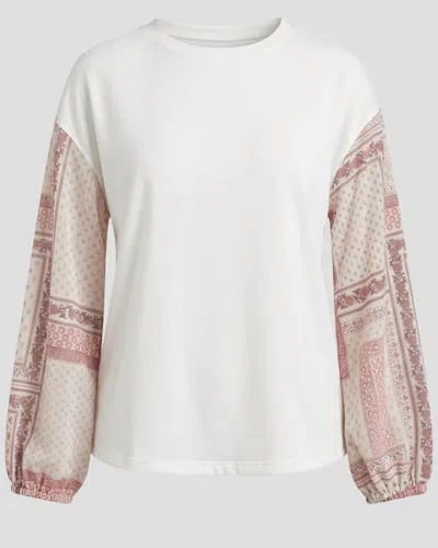 Andree By Unit Women's Say It Again Sheer Sleeve Top In Ivory In Multi