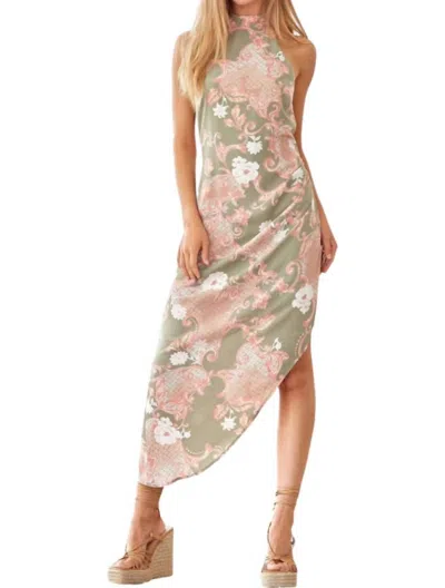 Andree By Unit Won't Change My Heart Dress In Olive Multi In Pink