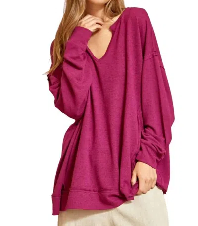 Andree By Unit Worth The Wait Pullover In Magenta In Pink