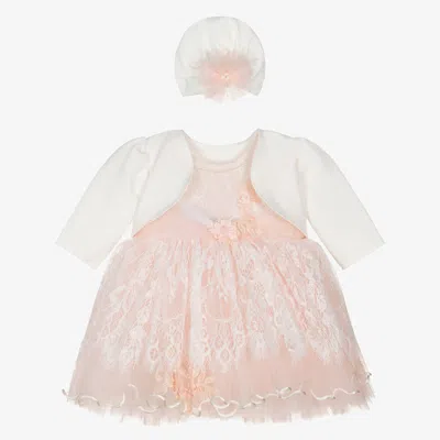 Andreeatex Baby Girls Pink Lace & Tulle Dress Set