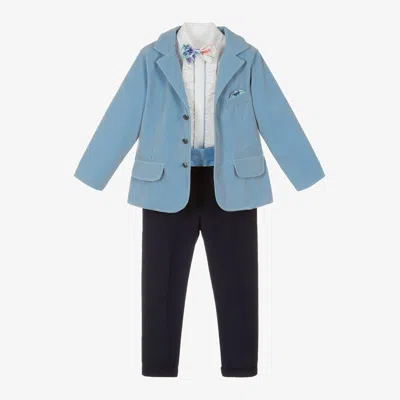 Andreeatex Babies' Boys Blue Velour Suit