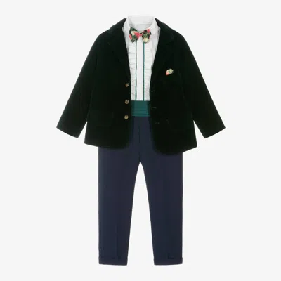 Andreeatex Babies' Boys Green Velvet Suit