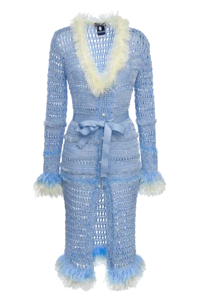 Andreeva Baby Blue Rose Handmade Knit Dress