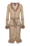 Andreeva Women's Gold / Brown Camila Brown Handmade Knit Cardigan-dress In Brown