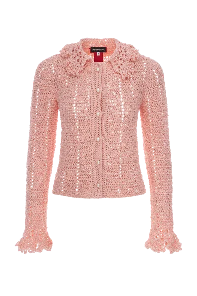 Andreeva Chrysanthemum Pink Handmade Crochet Jacket