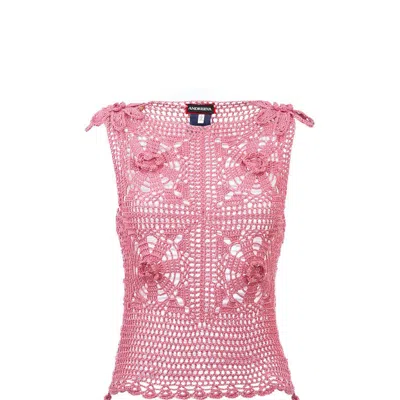 ANDREEVA DUST ROSE HANDMADE CROCHET TOP