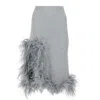 Andreeva Grey Knit Skirt With Feathers