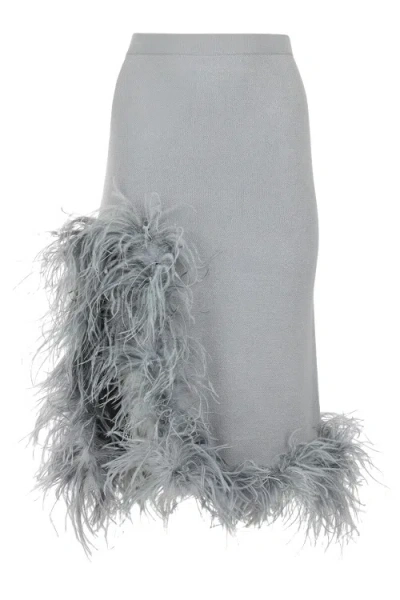 Andreeva Grey Knit Skirt With Feathers