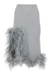 Andreeva Grey Knit Skirt With Feathers In Grey