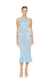 Andreeva Blue Rose Knit Dress In Blue