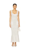 Andreeva White Vanilla Knit Dress With Handmade Embroidery