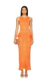 Andreeva Knit Dress With Ostrich Feathers Details