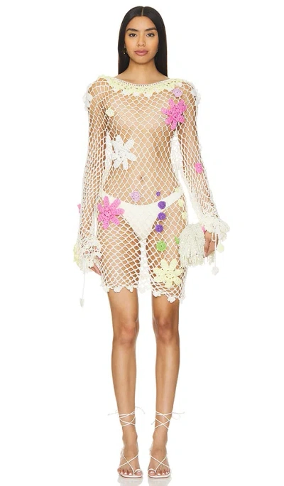 Andreeva Malva Handmade Crochet Top In Multicolor
